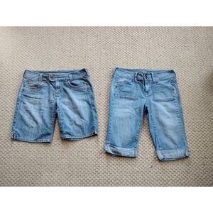 Lot Of 2 Apt 9 Women's Bermuda Shorts And Capris Size 8 2 Pairs Jeans Denim